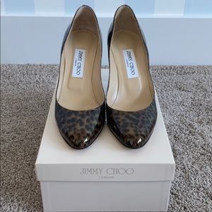 Jimmy Choo Leopard Print Patent Pumps